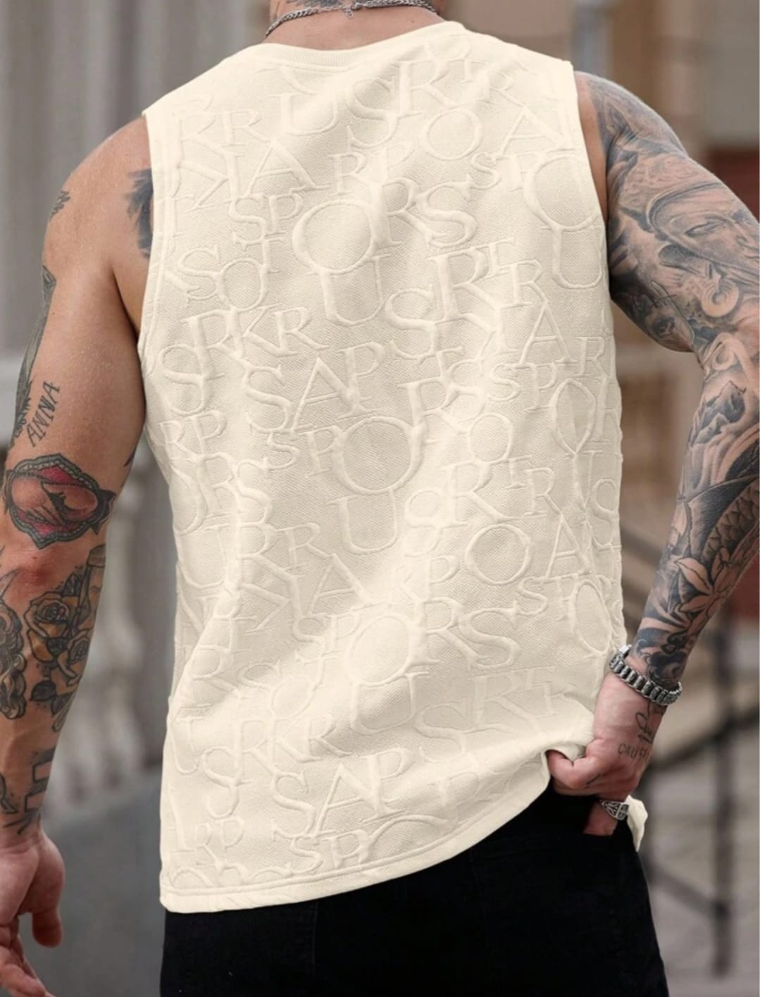 Ivory Monogram Tank Top